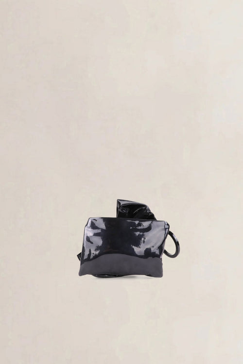 Sonia Rykiel Black Patent Leather Bow Clutch