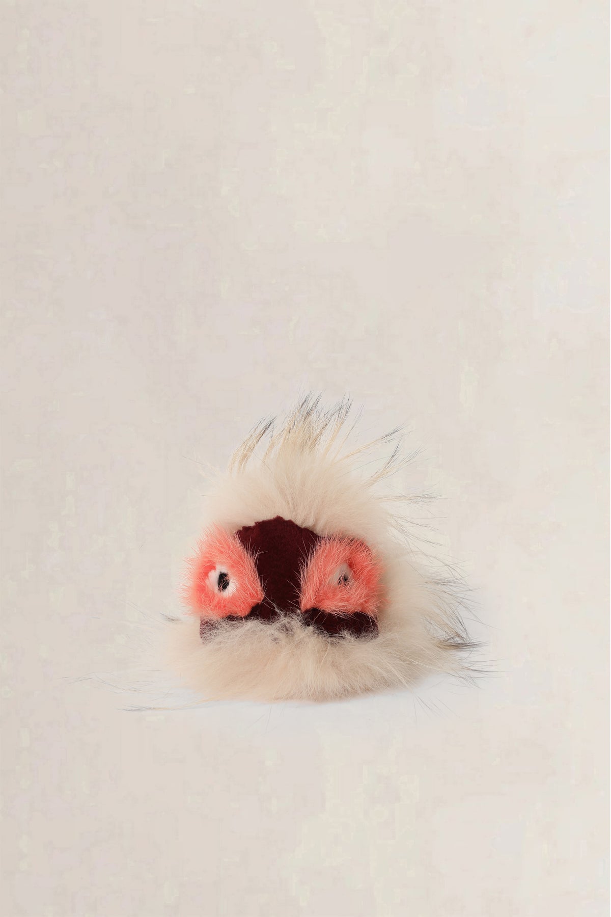 Fendi Beige & Burgundy Monster Fur Bag Charm