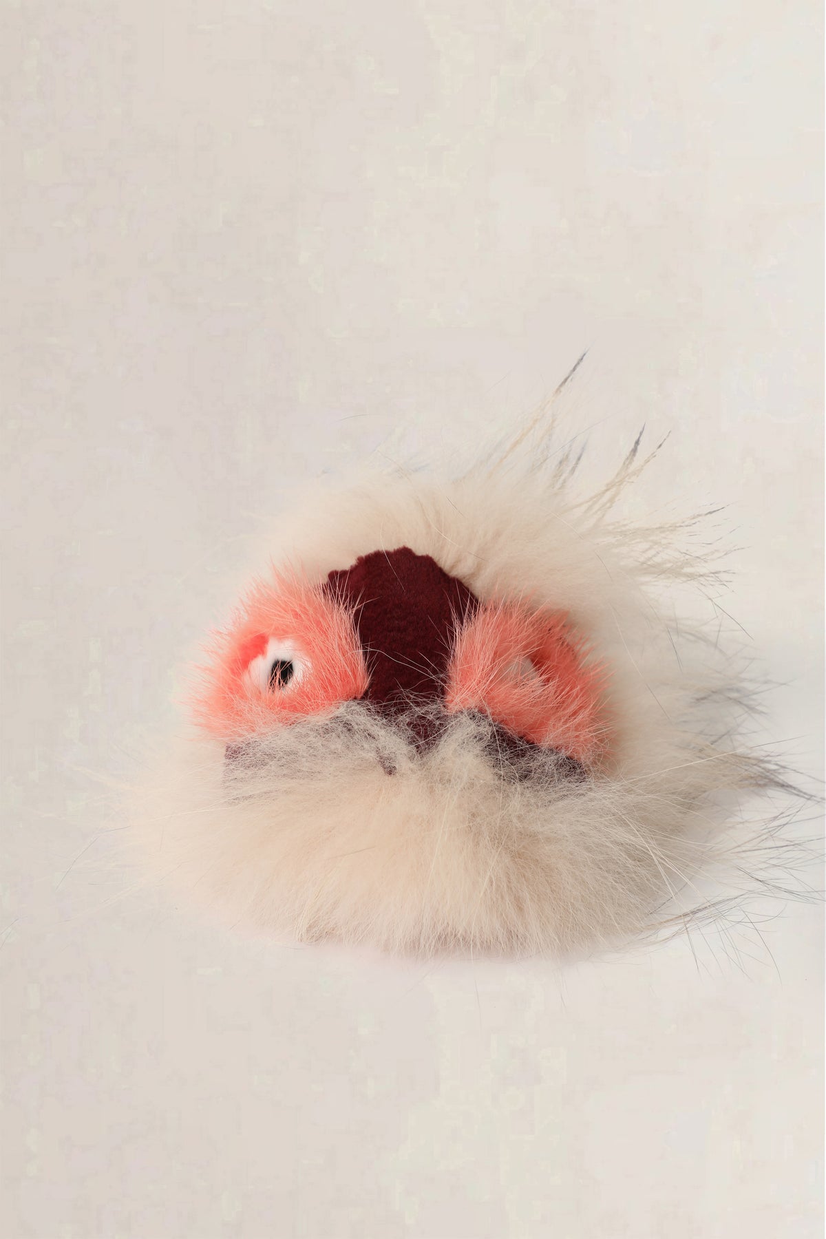Fendi Beige & Burgundy Monster Fur Bag Charm