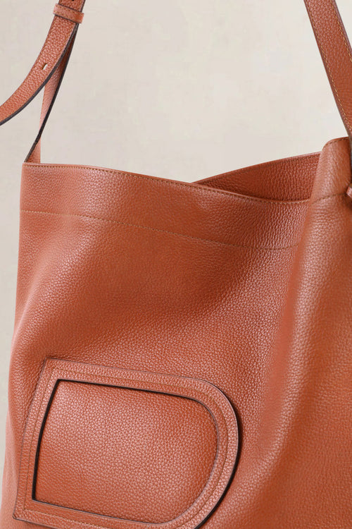 Delvaux Cognac Le Pin Jumping Calf GM Crossbody Bag