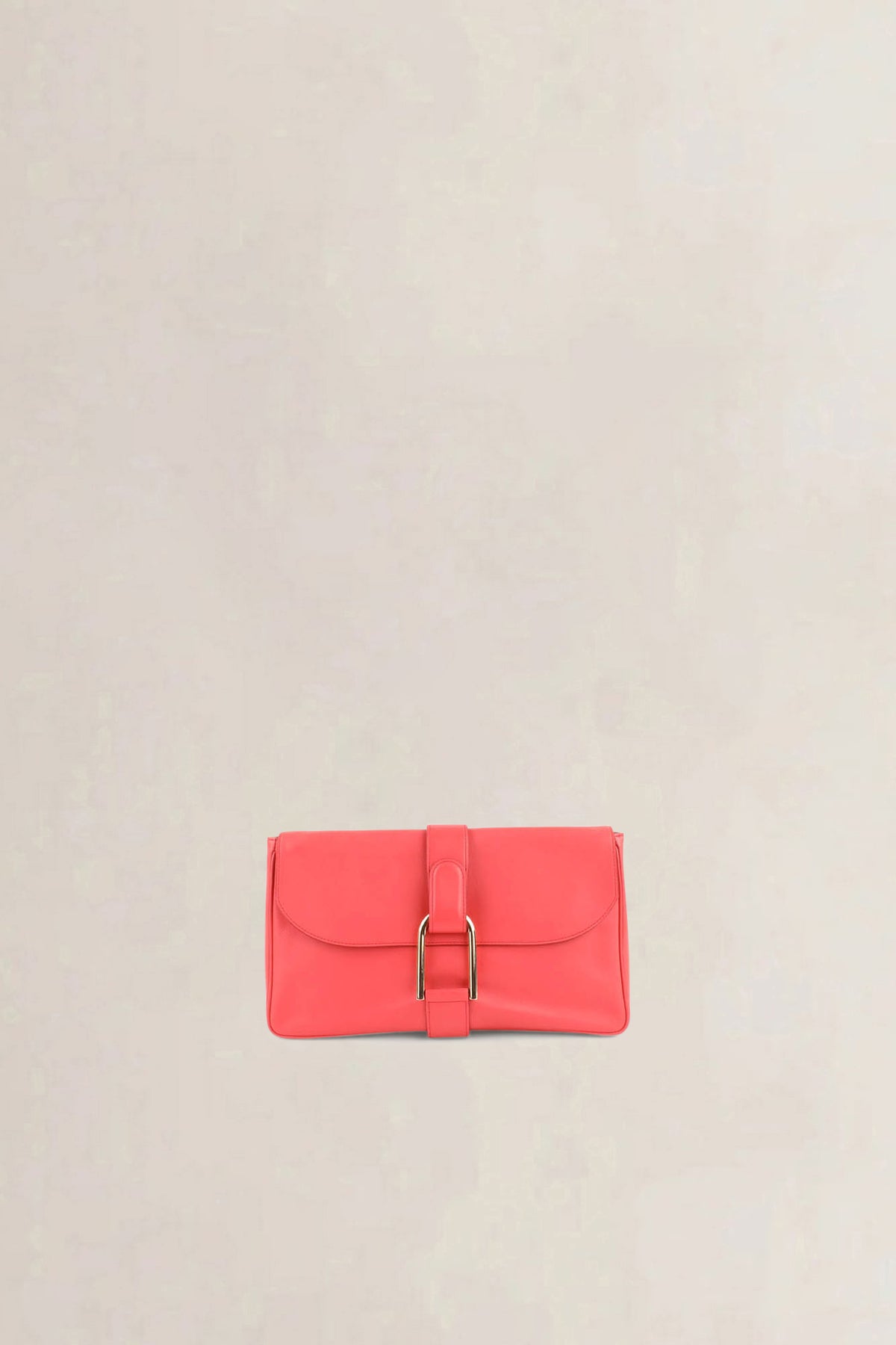 Delvaux Coral Red Givry Pochette Clutch