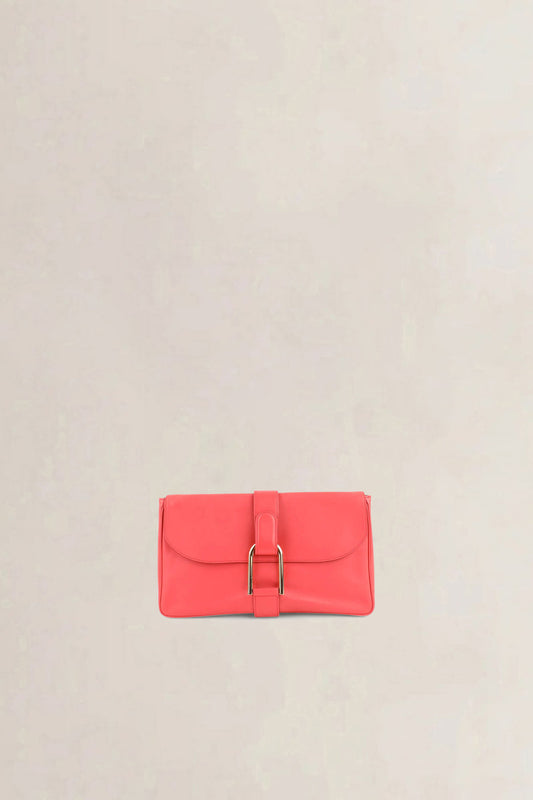 Delvaux Coral Red Givry Pochette Clutch