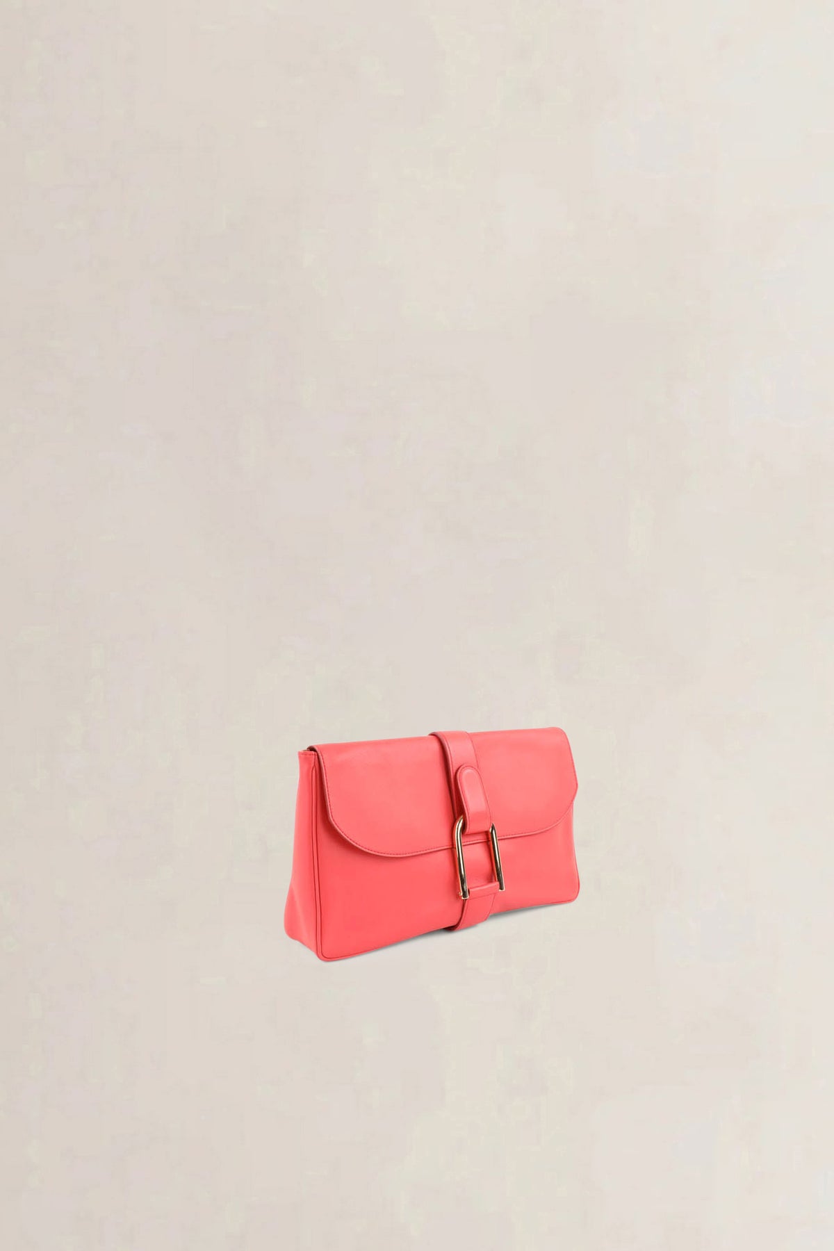 Delvaux Coral Red Givry Pochette Clutch