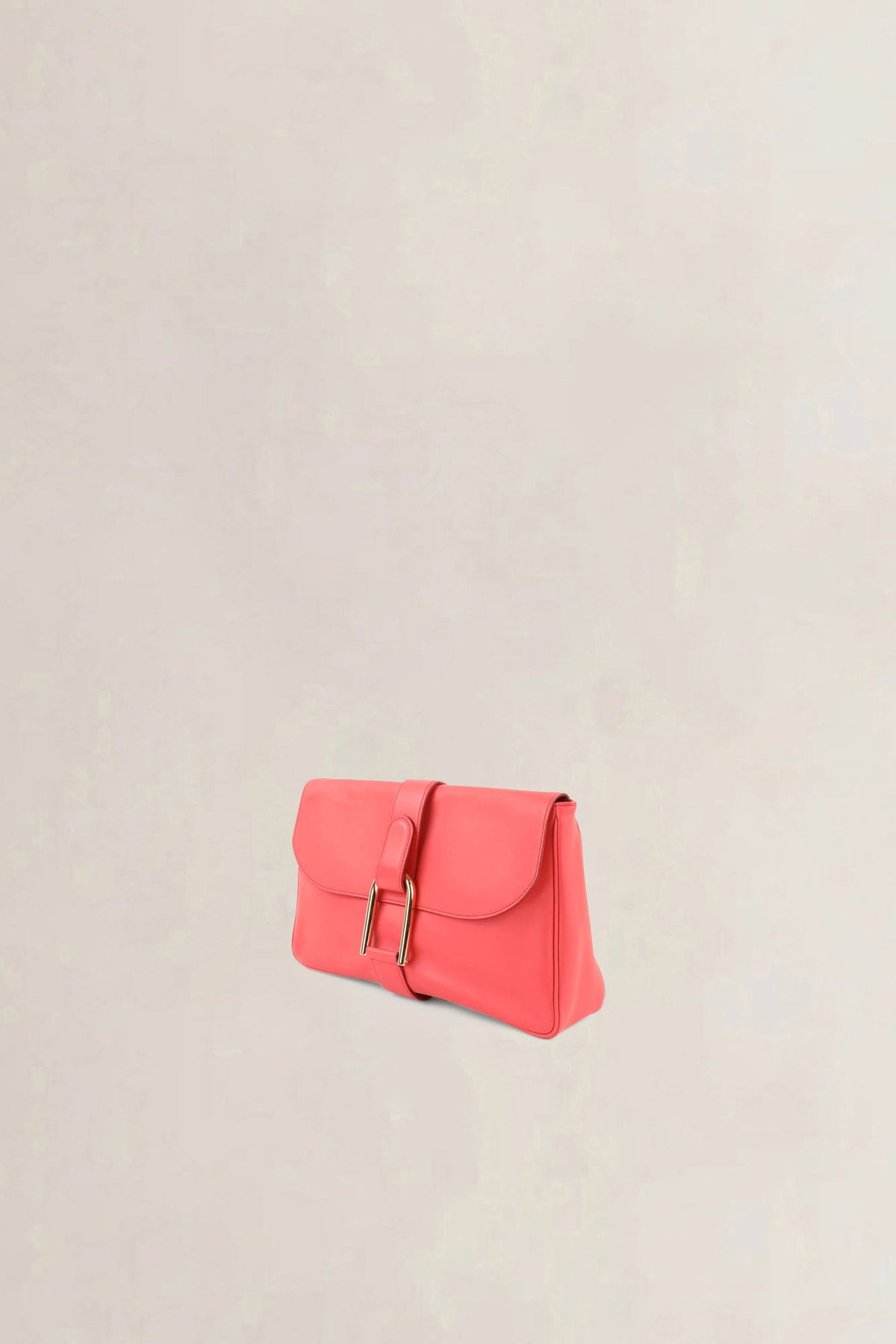 Delvaux Coral Red Givry Pochette Clutch