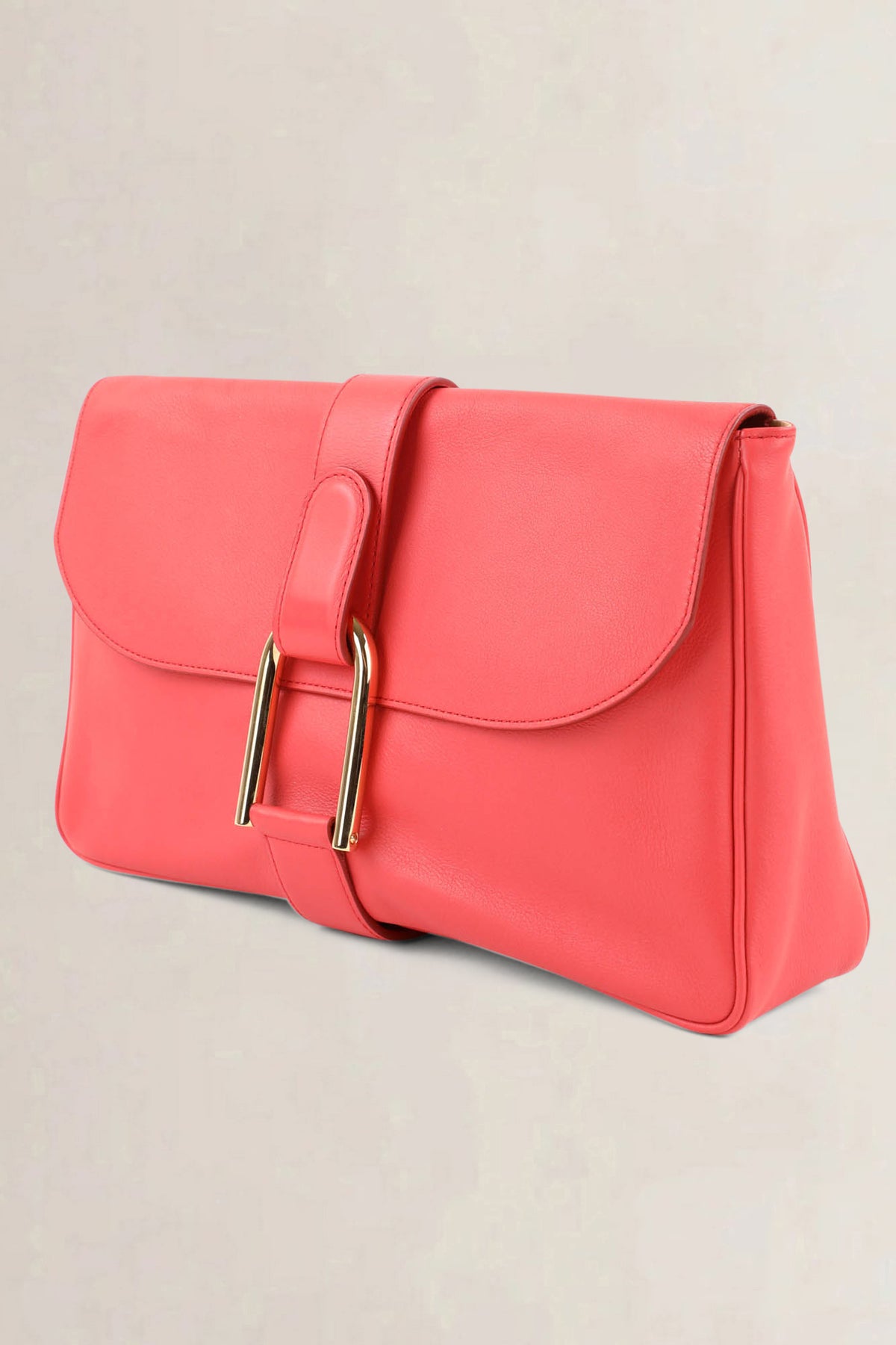 Delvaux Coral Red Givry Pochette Clutch