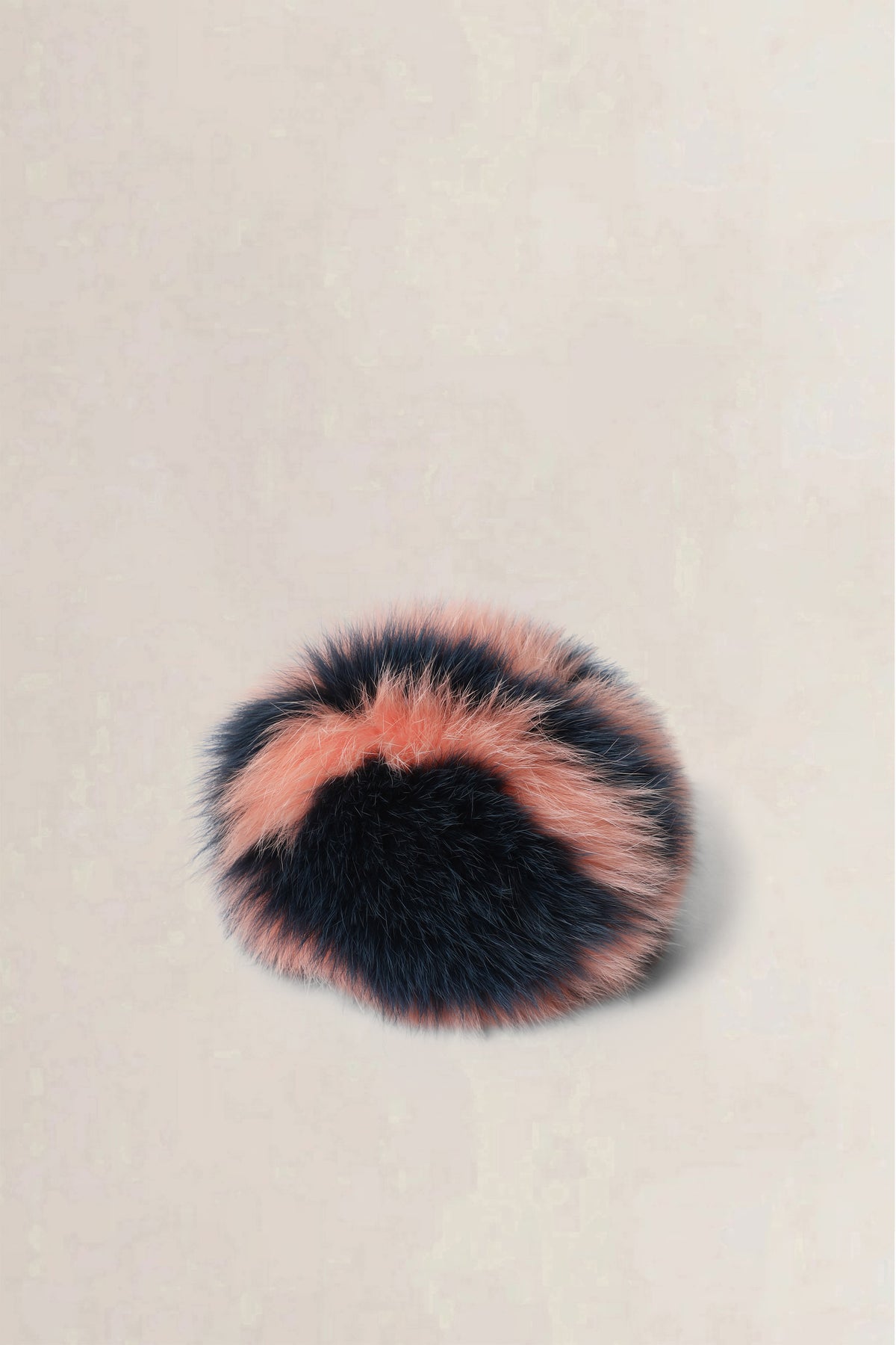 Fendi Pink & Navy Fox Fur Pompom Bag Charm