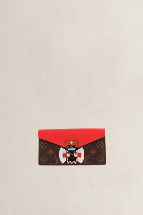 Louis Vuitton Limited Edition Red Monogram Tribal Mask Sarah Wallet