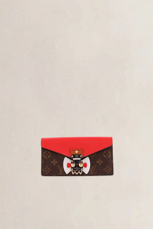 Louis Vuitton Limited Edition Red Monogram Tribal Mask Sarah Wallet