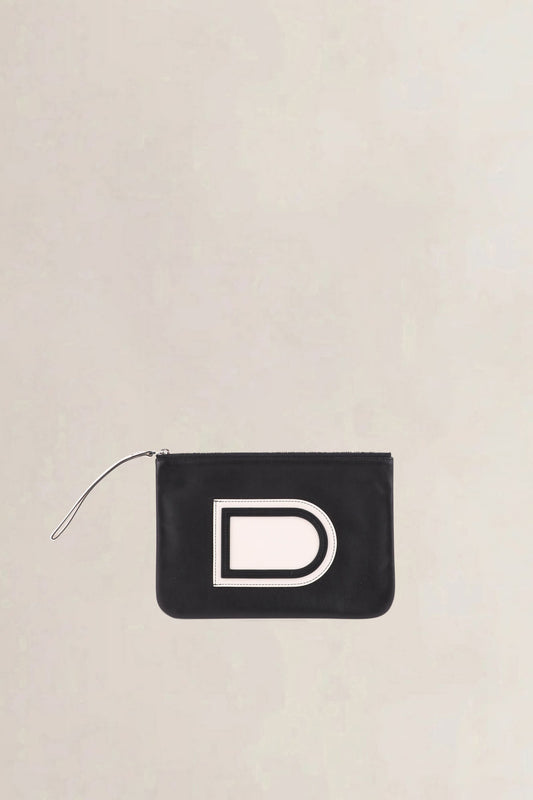 Delvaux Black & White Box Calf Vintage Louise Pochette Clutch