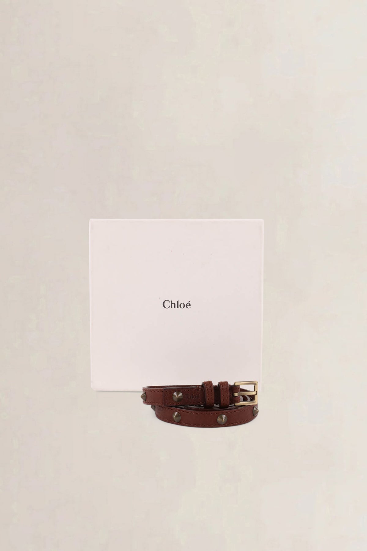 Chloé Brown Studded Belt