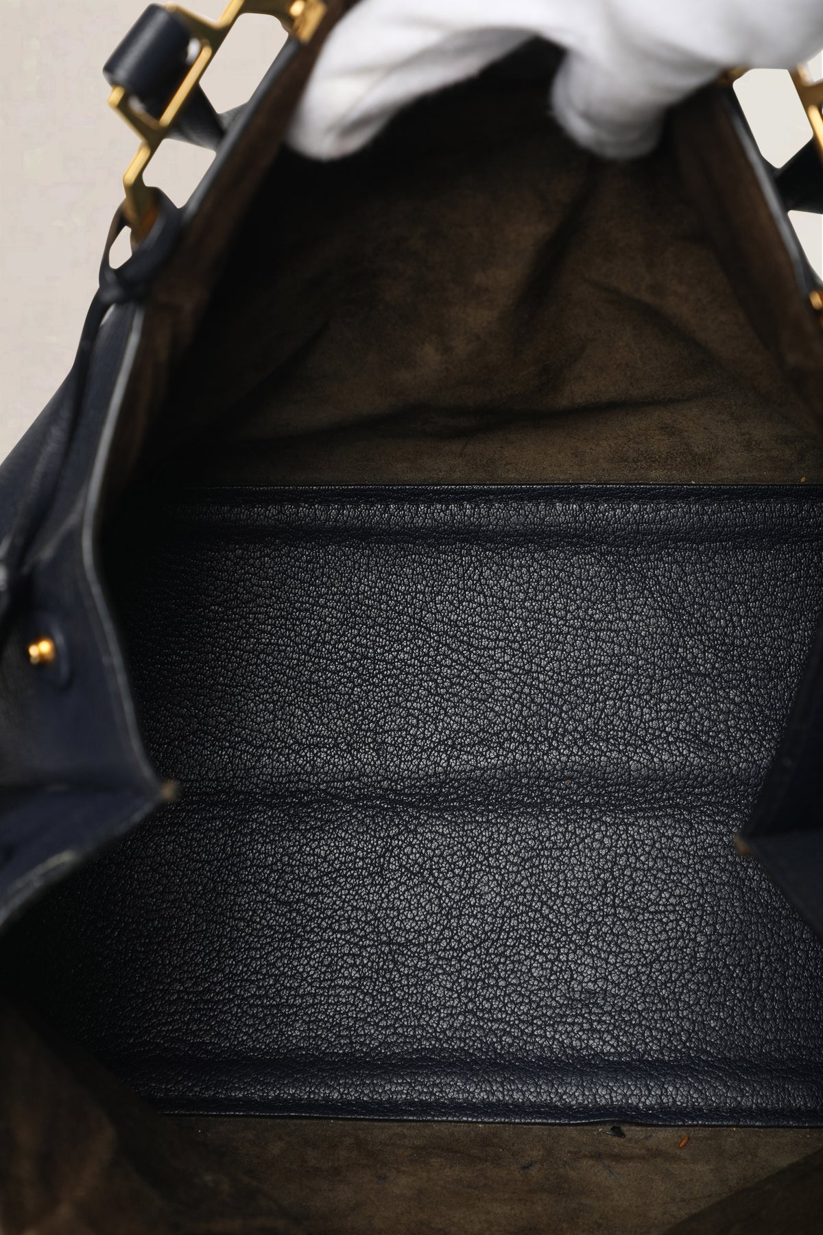 Miu Miu Navy Top Handle Bag — preloved