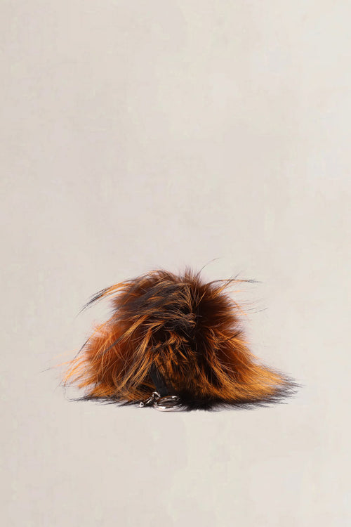 Fendi Silver Fox Fur Bag Bug Keychain Charm