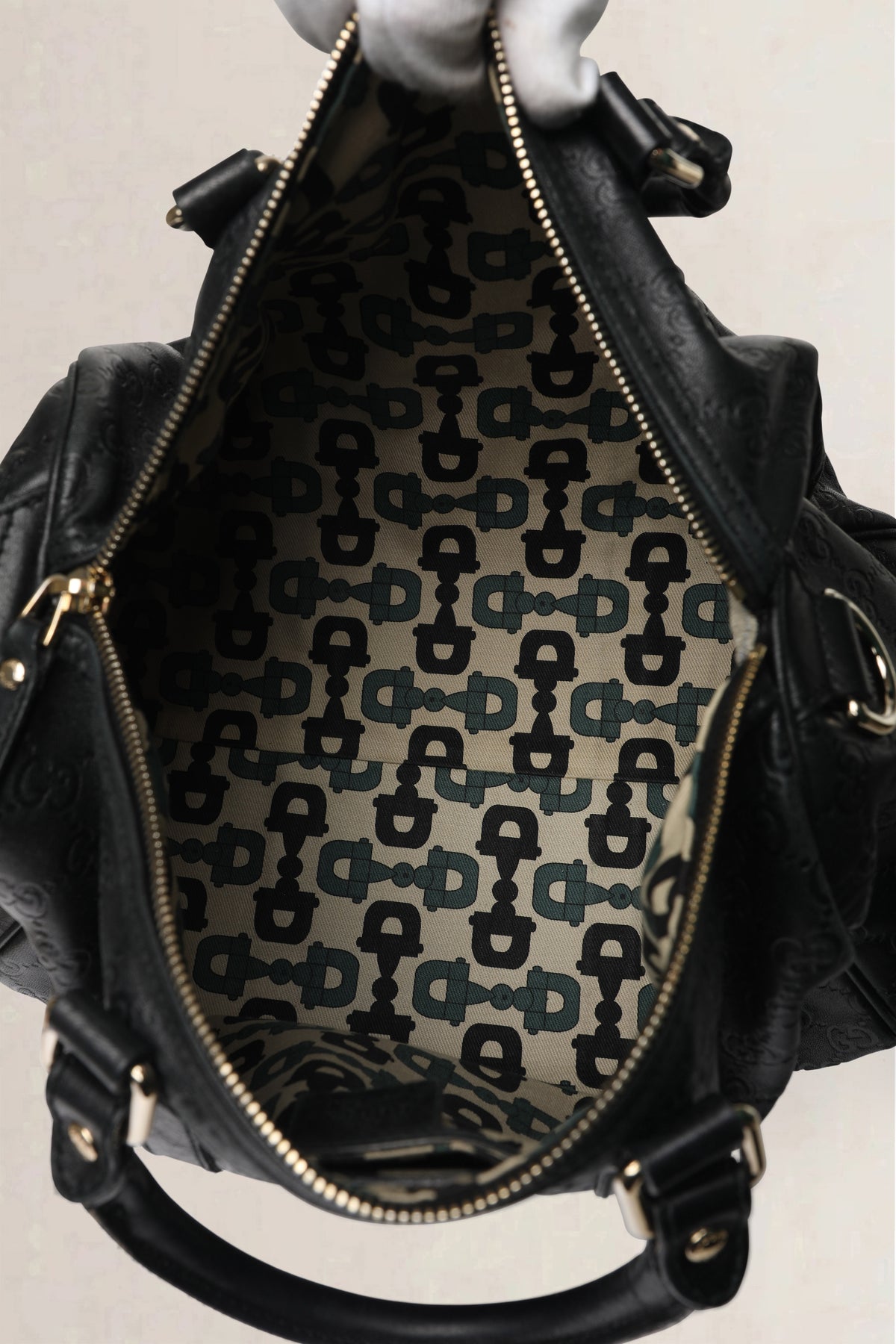 Gucci Black GG Signature Joy Boston Top Handle Bag