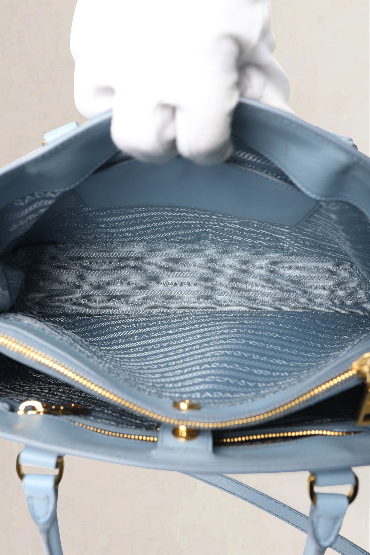 Prada Blue Galleria Saffiano Crossbody Bag &amp; Wallet Set