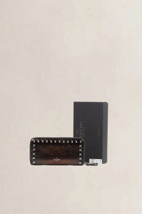 Valentino Garavani Black Metallic Rockstud Wallet