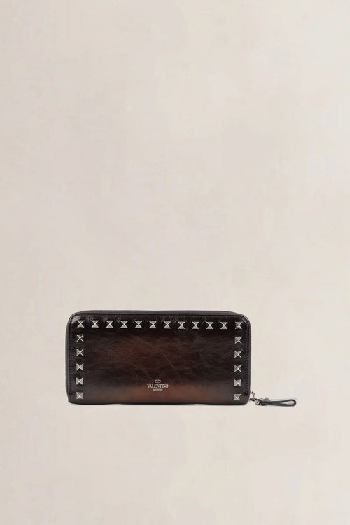 Valentino Garavani Black Metallic Rockstud Wallet