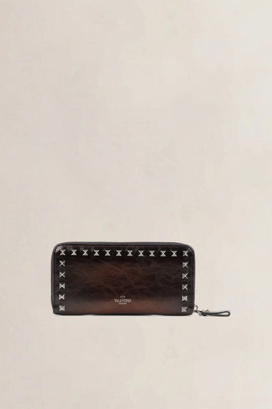 Valentino Garavani Black Metallic Rockstud Wallet