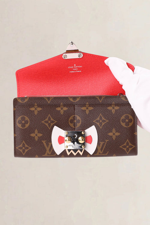 Louis Vuitton Limited Edition Red Monogram Tribal Mask Sarah Wallet