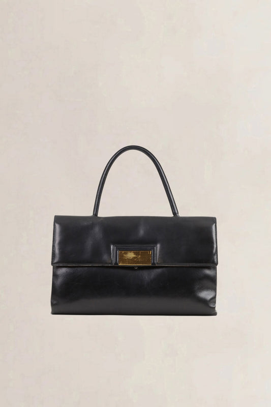 Delvaux Blue Vintage Top Handle Bag