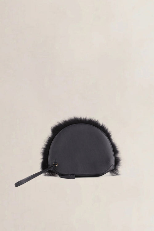 Delvaux Black Winter Rhapsody Cortina Cover Box Calf Pochette