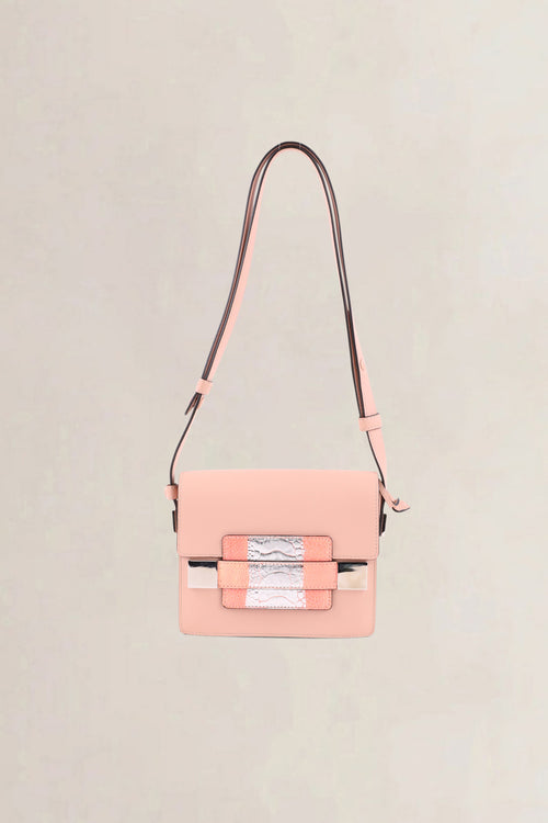 Delvaux Nude Pink Madame Mini Polo Patte Autruche Crossbody Bag