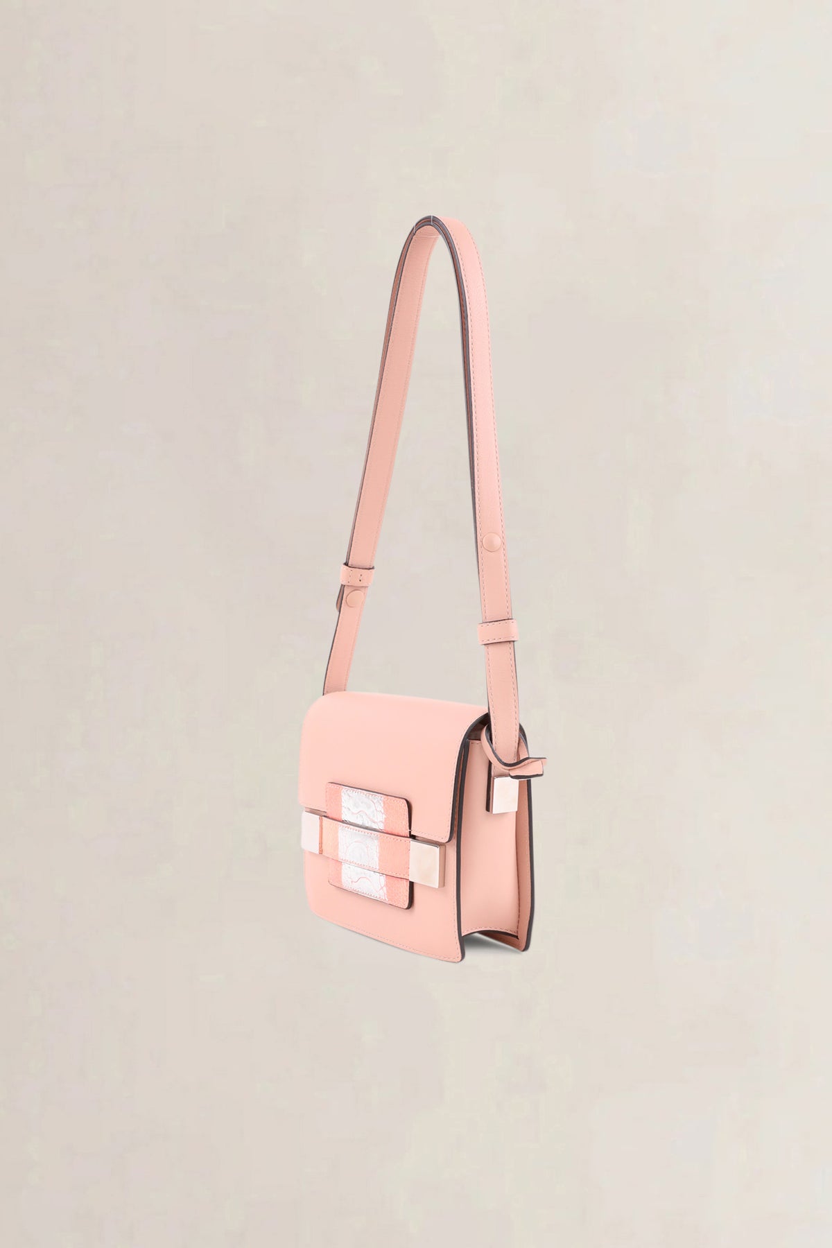 Delvaux Nude Pink Madame Mini Polo Patte Autruche Crossbody Bag