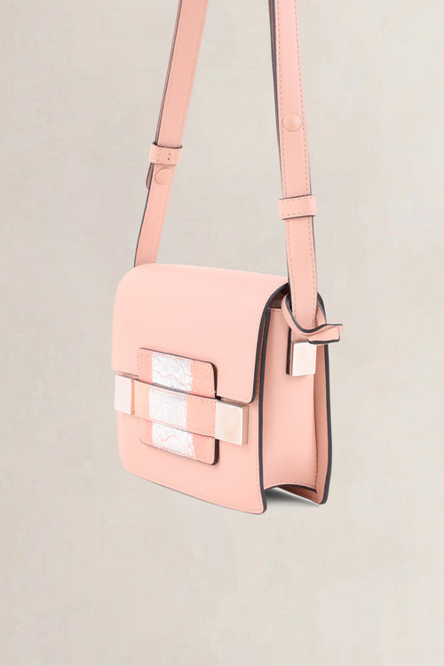Delvaux Nude Pink Madame Mini Polo Patte Autruche Crossbody Bag