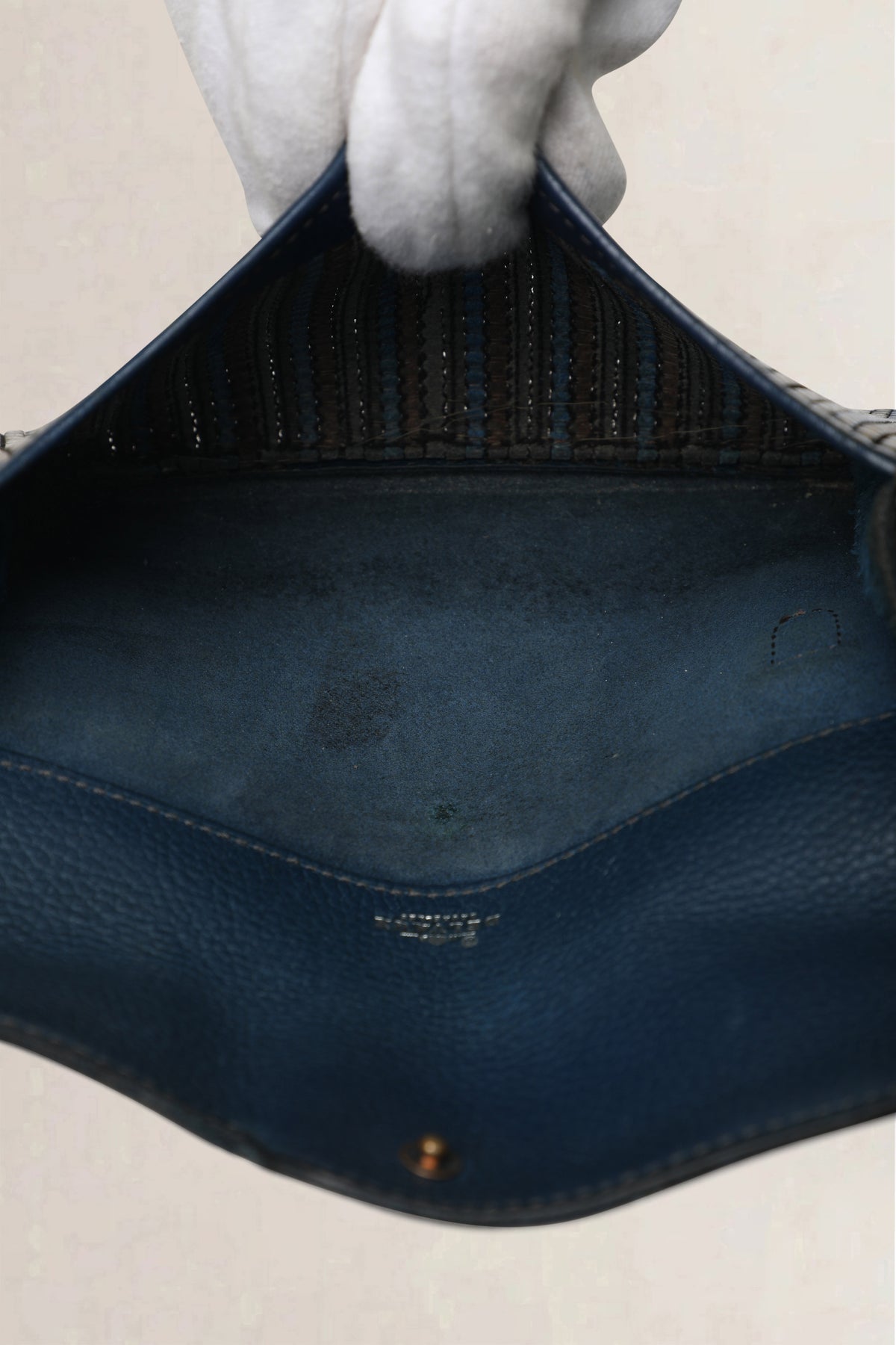 Delvaux Teal Toile de Cuir Wallet