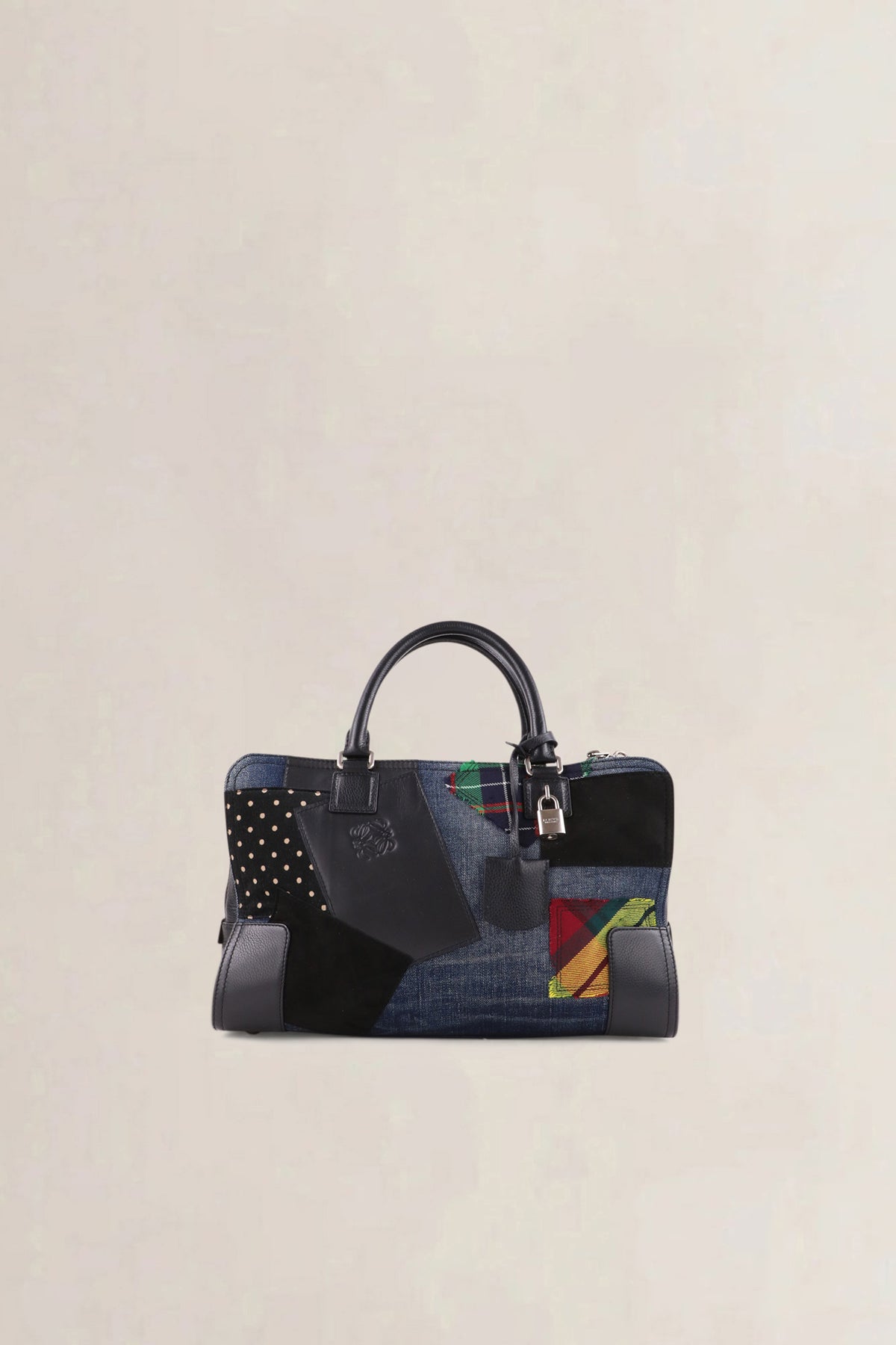Loewe x Junya Watanabe Black Patchwork Top Handle Bag