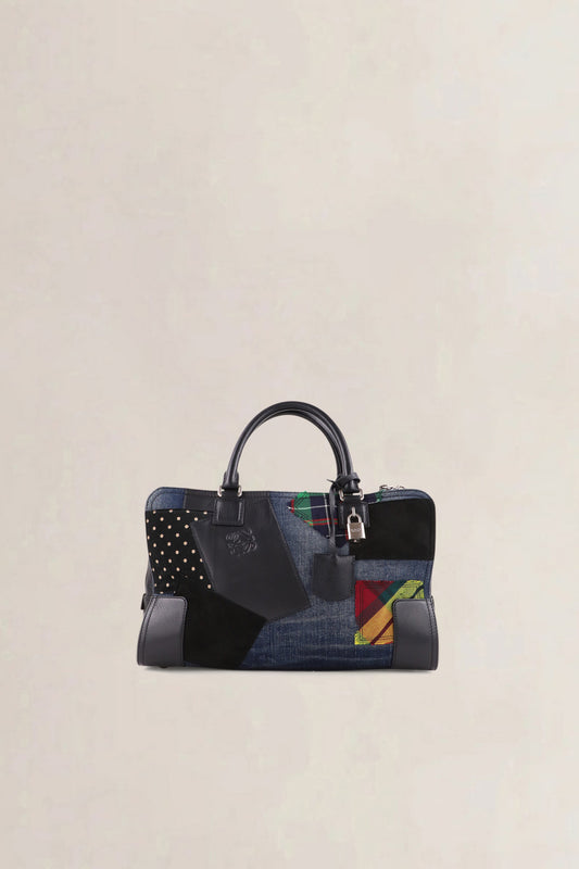 Loewe x Junya Watanabe Black Patchwork Top Handle Bag