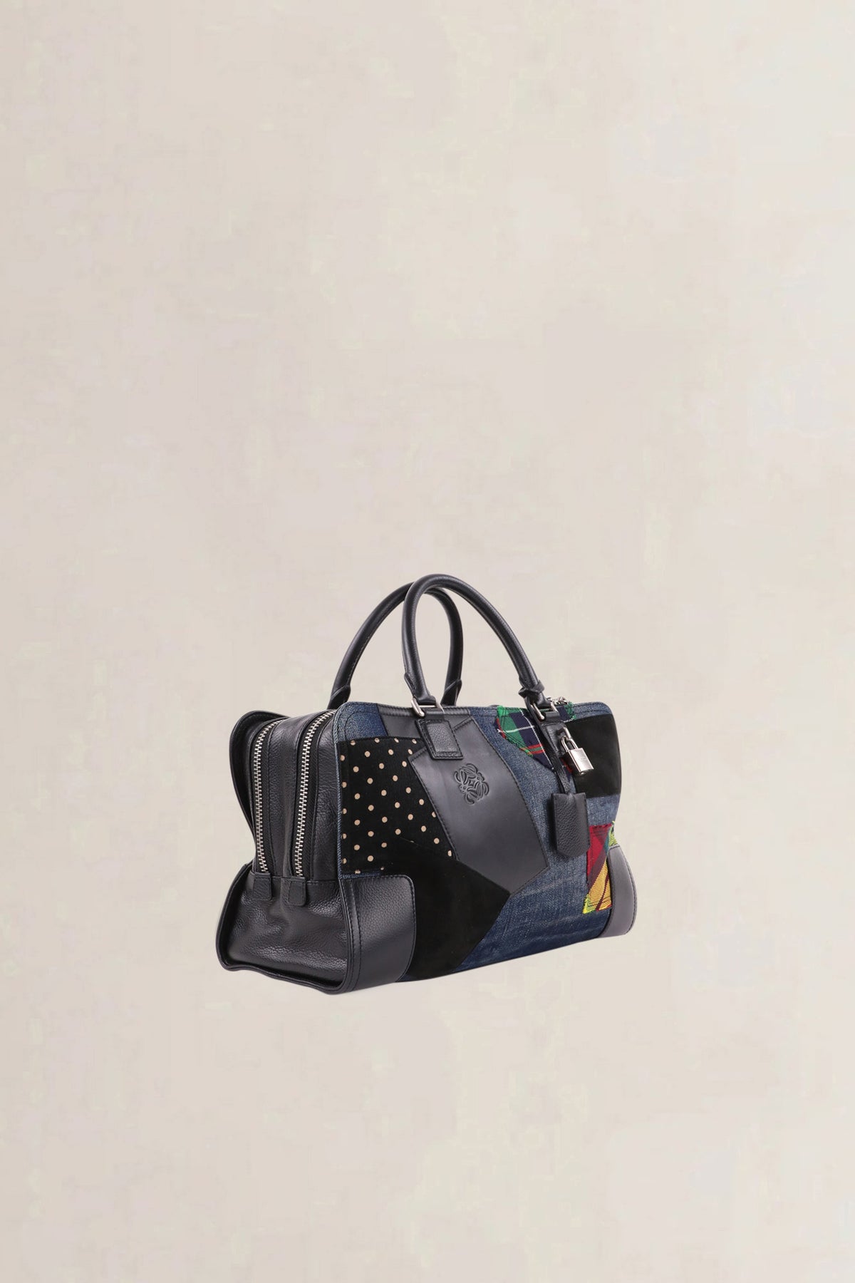 Loewe x Junya Watanabe Black Patchwork Top Handle Bag
