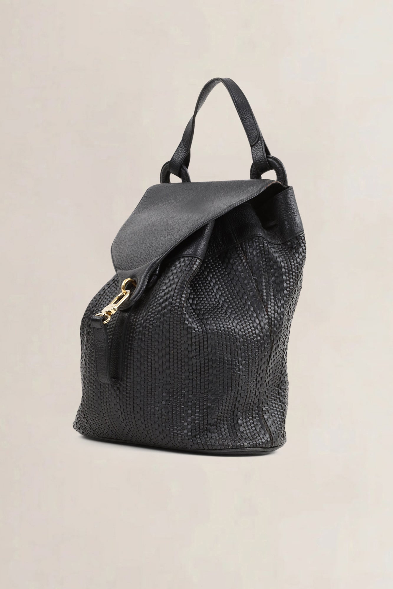 Delvaux Black Toile De Cuir Soleil Backpack