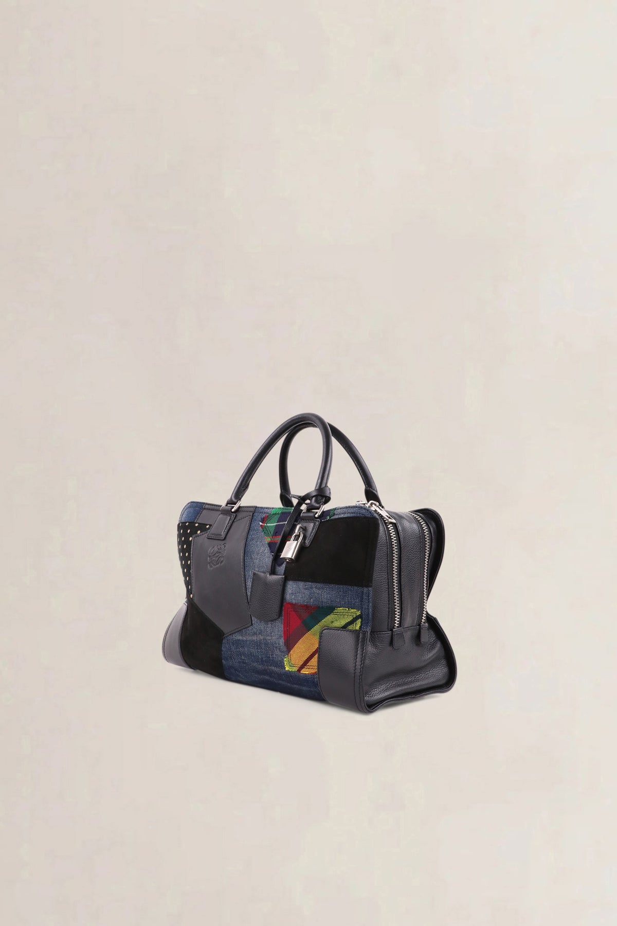 Loewe x Junya Watanabe Black Patchwork Top Handle Bag