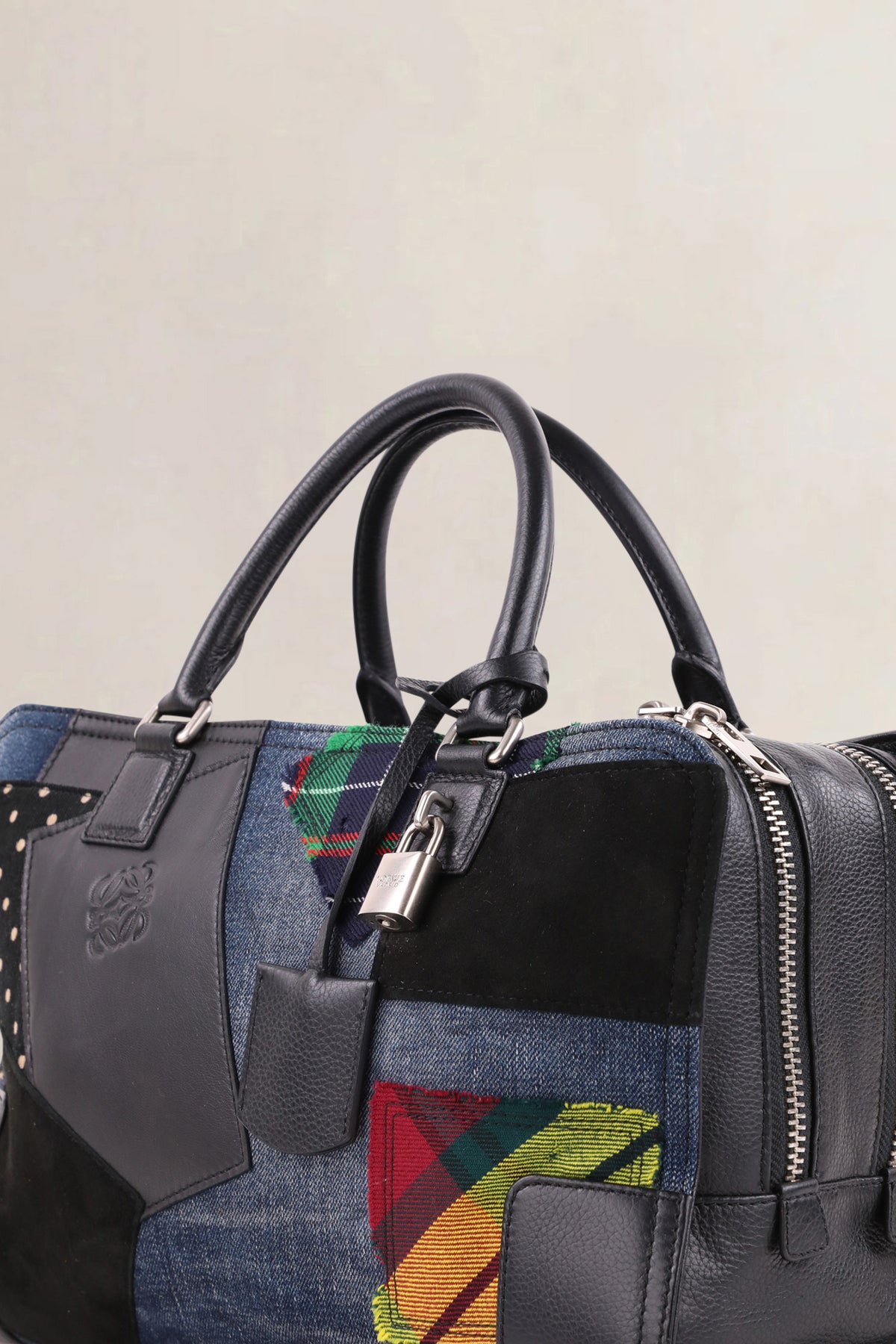 Loewe x Junya Watanabe Black Patchwork Top Handle Bag