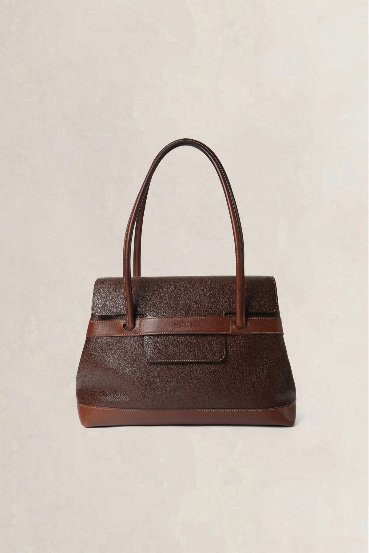 Deux de Delvaux Brown Jumping Calf Shoulder Bag