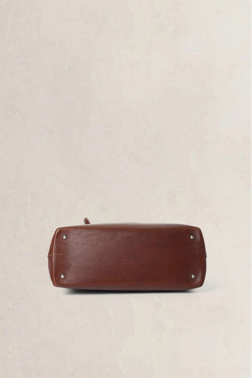 Deux de Delvaux Brown Jumping Calf Shoulder Bag