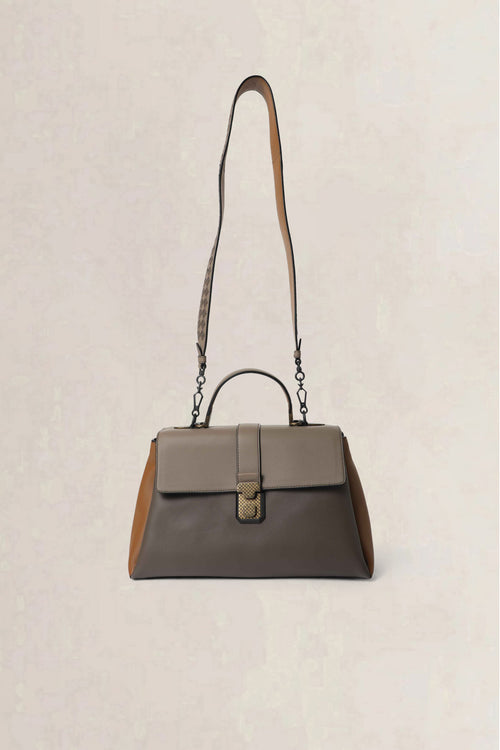 Bottega Veneta Grey & Brown Piazza Small Crossbody Bag