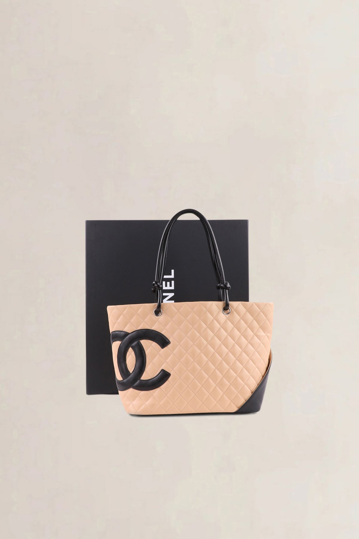 Chanel Beige Ligne Cambon Large Shoulder Bag