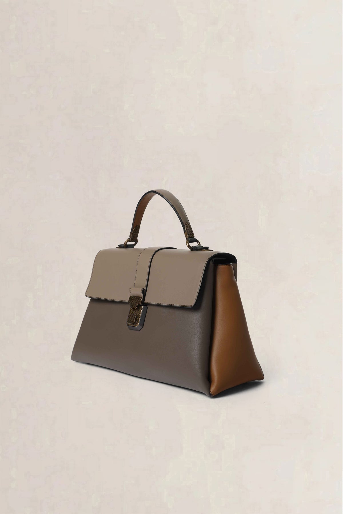 Bottega Veneta Grey & Brown Piazza Small Crossbody Bag