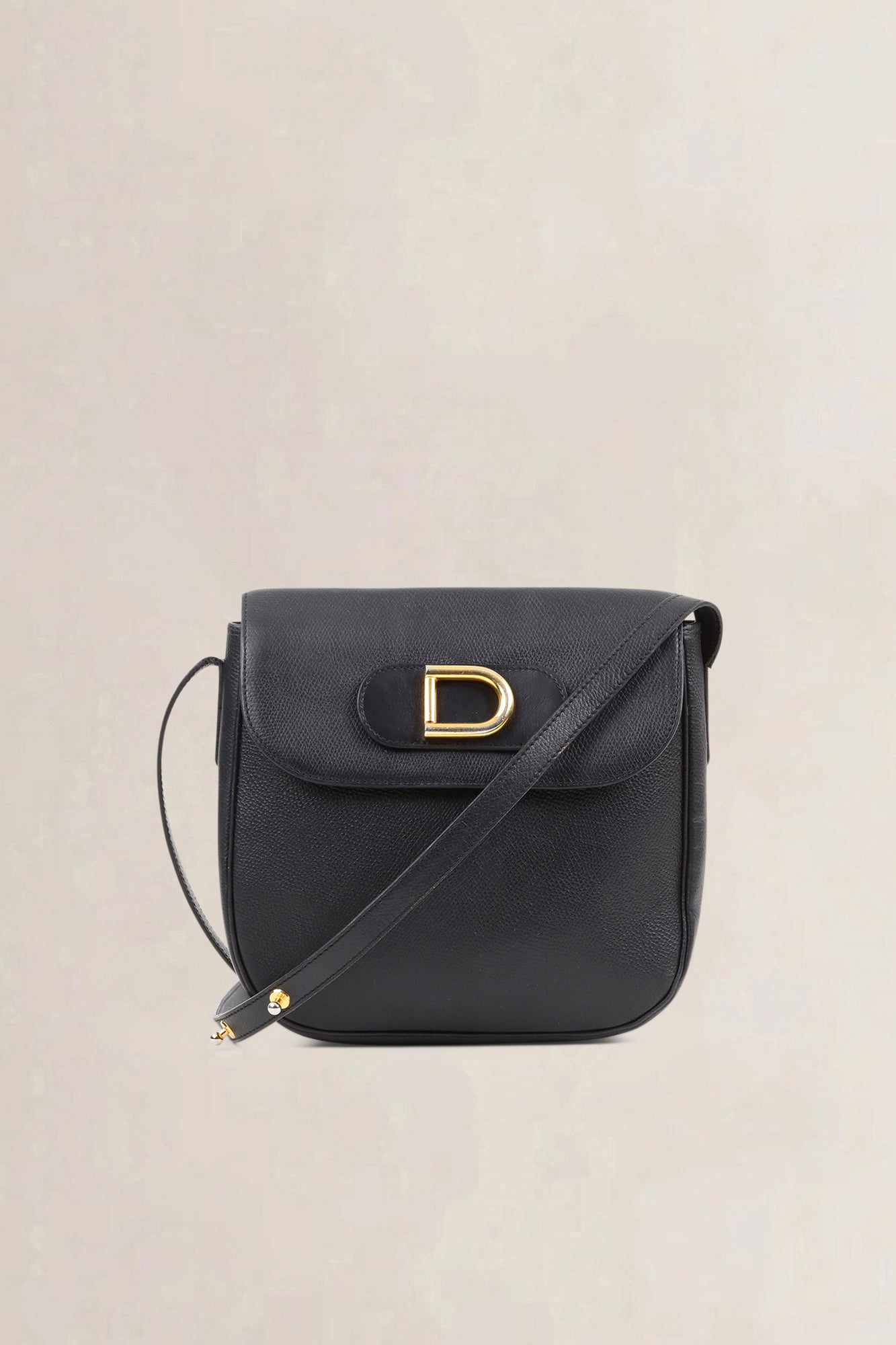 Delvaux Black Leather "D" Crossbody Bag