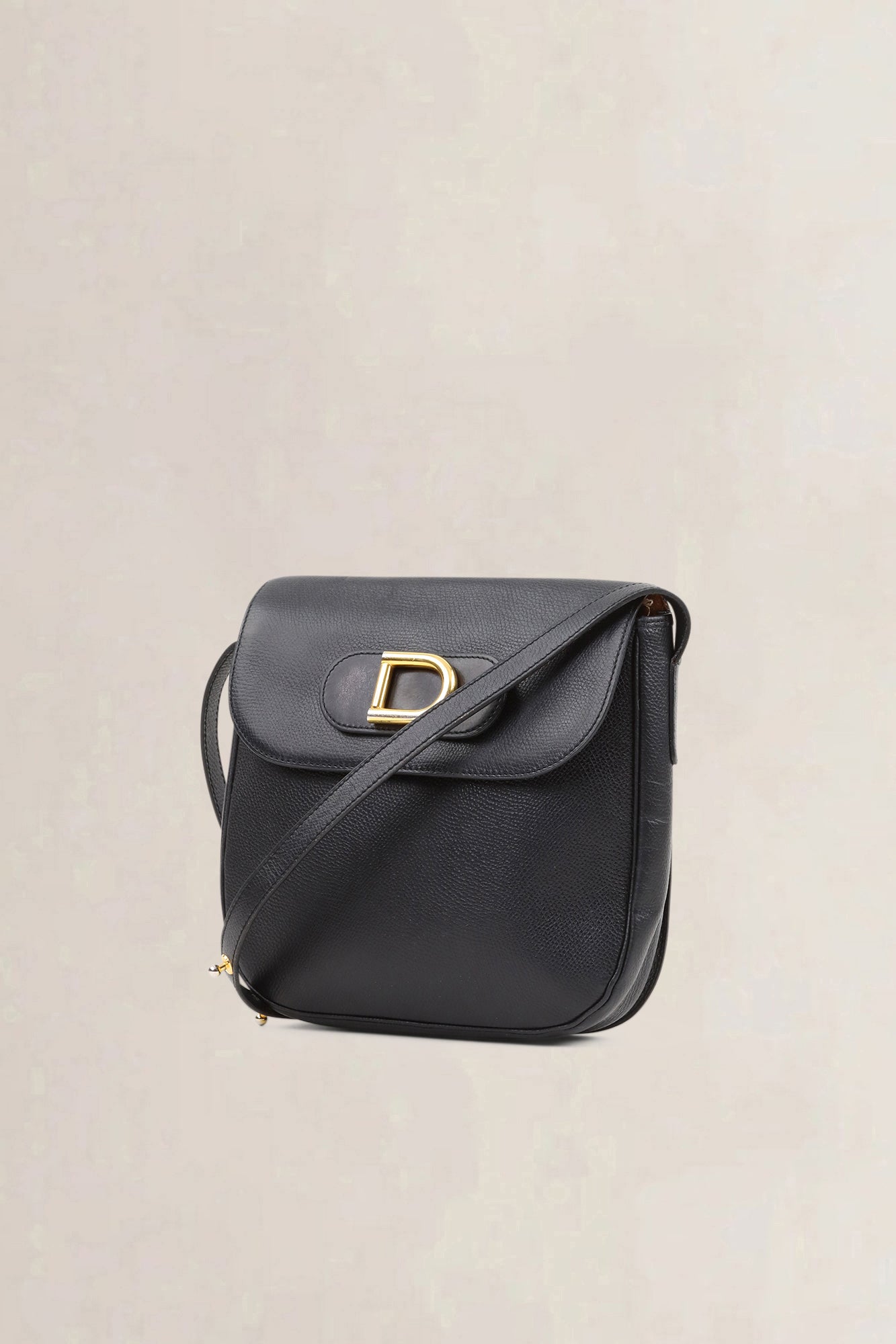 Delvaux Black Leather "D" Crossbody Bag