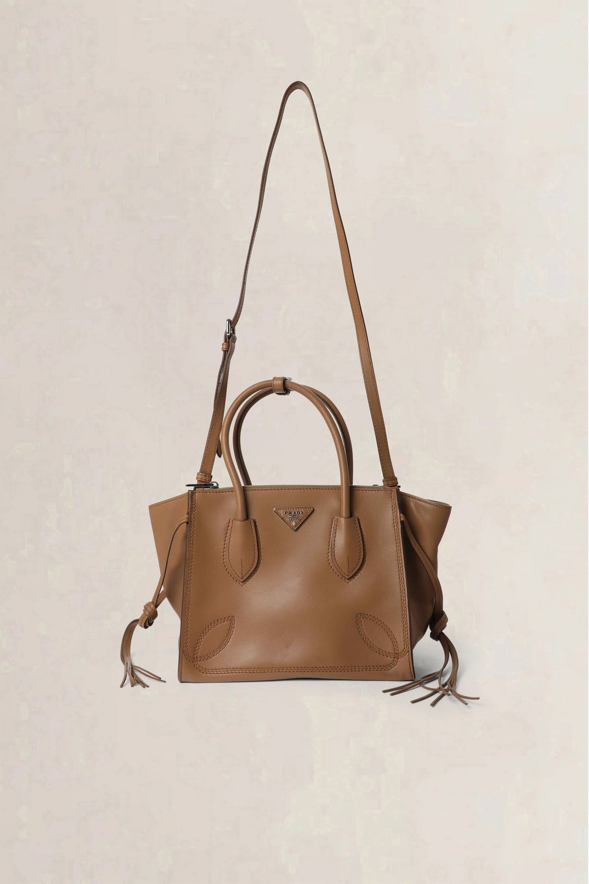 Prada Camel Twin Pocket Crossbody Bag