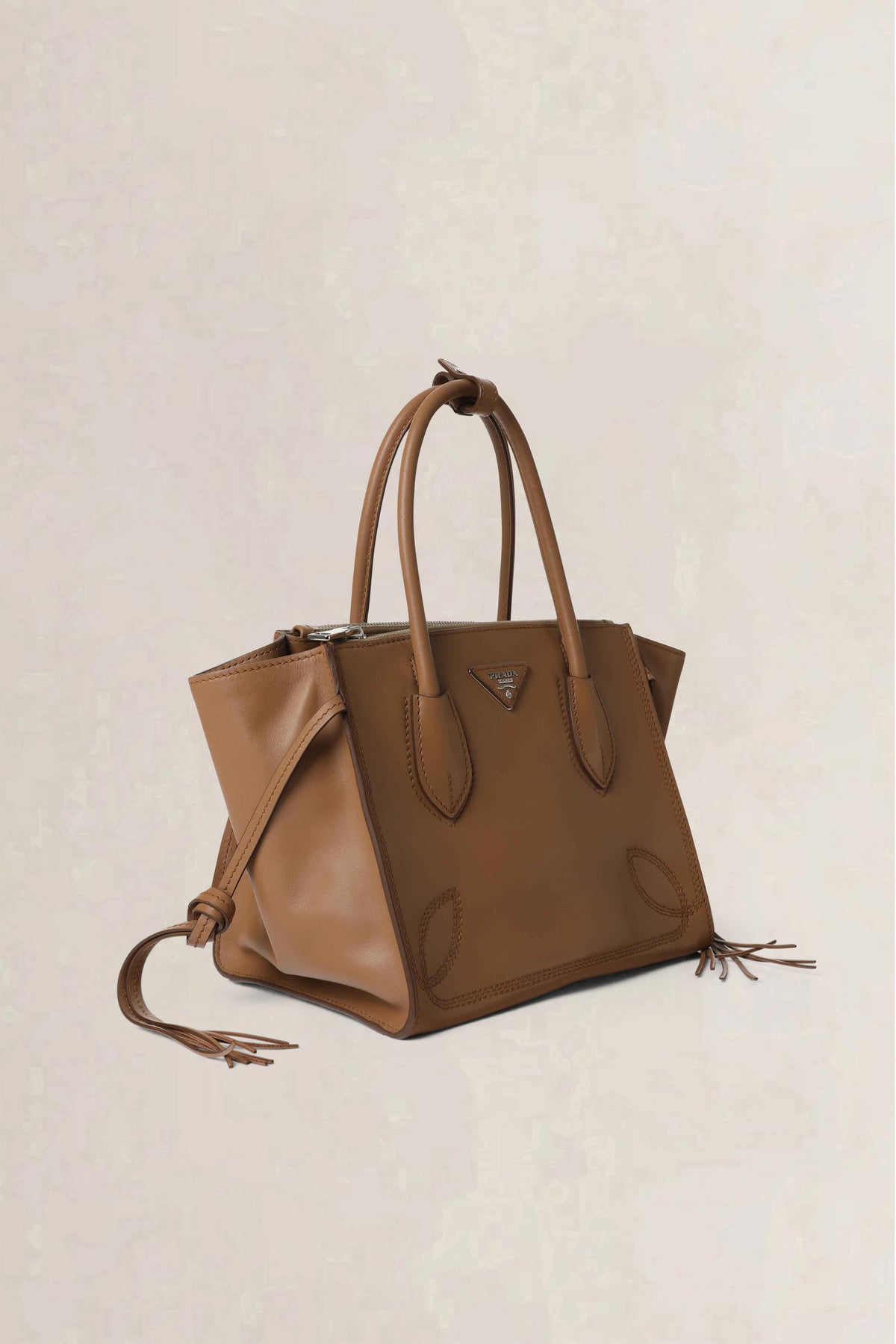 Prada Camel Twin Pocket Crossbody Bag
