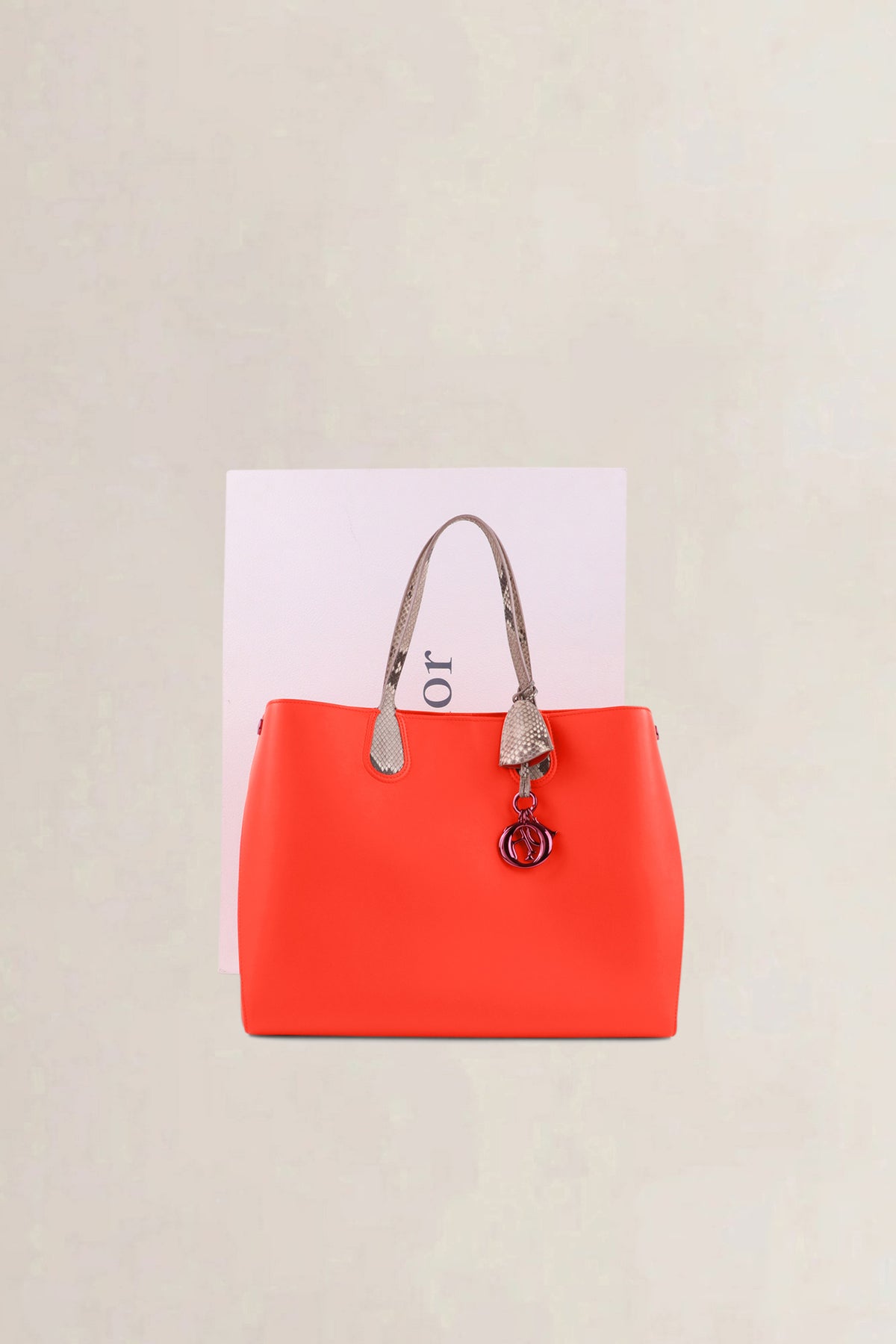 Christian Dior Orange Dior Addict Cabas Shoulder Bag