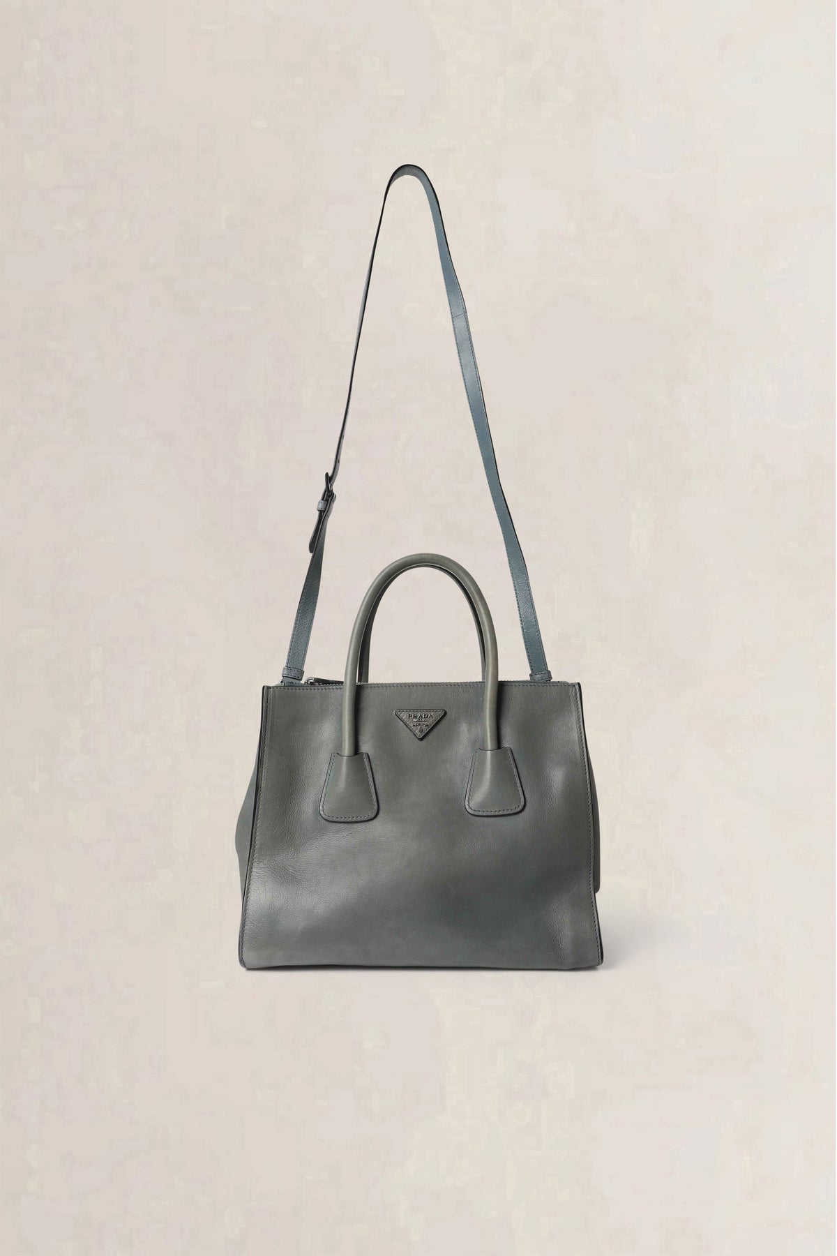 Prada Blue Twin Pocket Glacé Calf Crossbody Bag