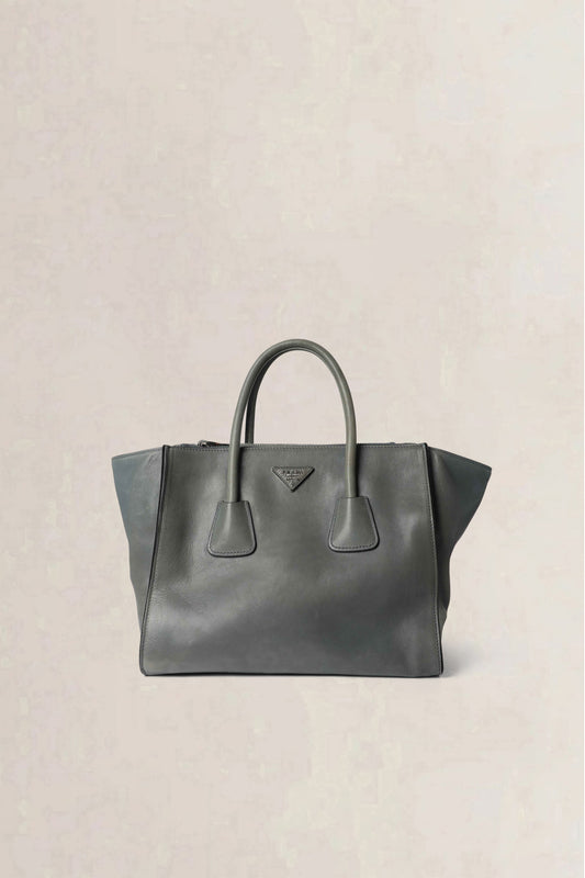 Prada Blue Twin Pocket Glacé Calf Crossbody Bag