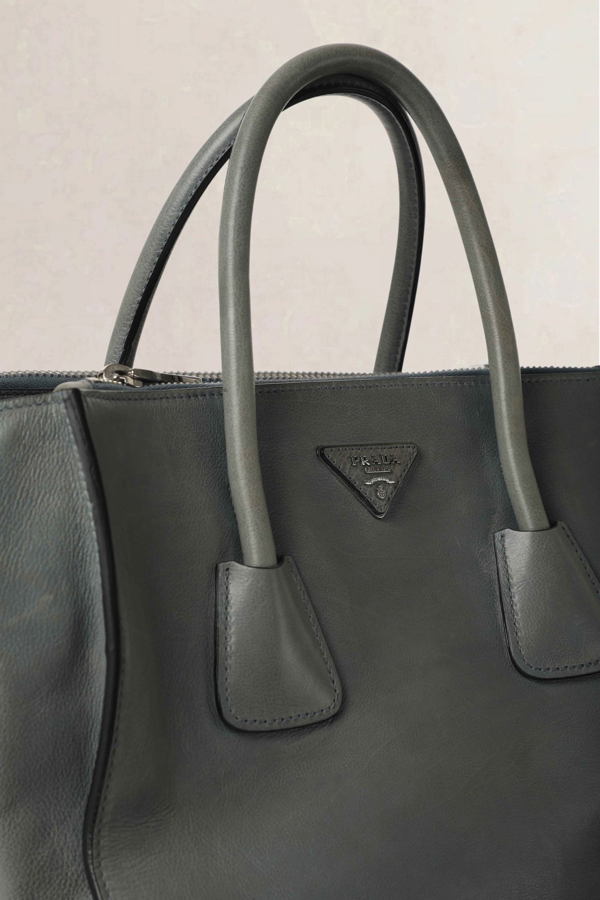 Prada Blue Twin Pocket Glacé Calf Crossbody Bag
