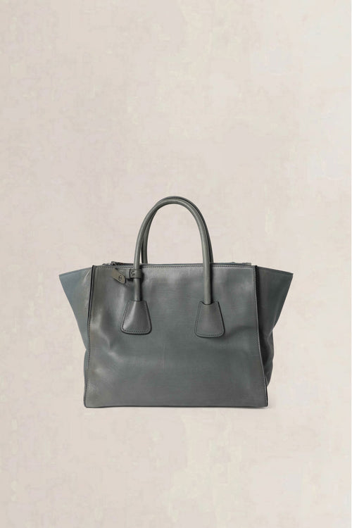Prada Blue Twin Pocket Glacé Calf Crossbody Bag