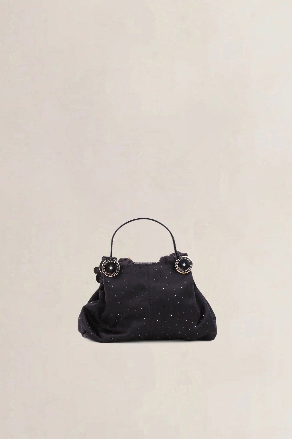 Bvlgari Black Satin Cicladi Top Handle Bag