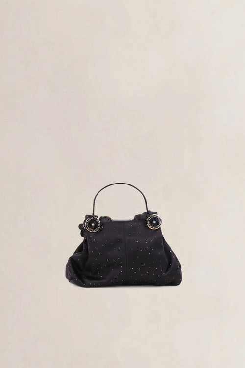 Bvlgari Black Satin Cicladi Top Handle Bag